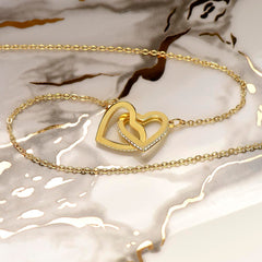 Forever Connected Double Heart Necklace — A Gift From Mom & Dad to Their Child