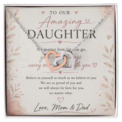 Forever Connected Double Heart Necklace — A Gift From Mom & Dad to Their Child