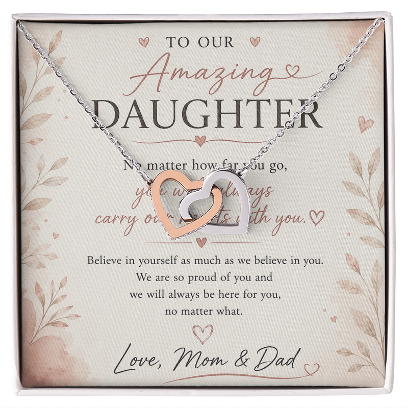 Forever Connected Double Heart Necklace — A Gift From Mom & Dad to Their Child