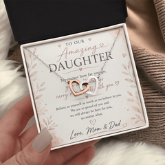 Forever Connected Double Heart Necklace — A Gift From Mom & Dad to Their Child