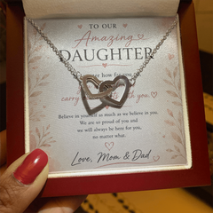 Forever Connected Double Heart Necklace — A Gift From Mom & Dad to Their Child