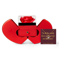 Forever Love Necklace with Red Heart Rose Box
